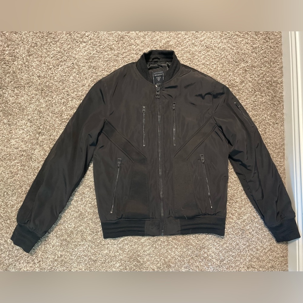 GUESS Black Bomber Jacket, Size S